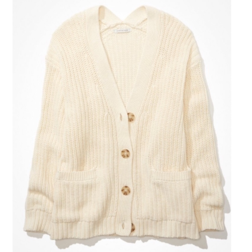 American Eagle Knit Cream Cardigan. Size Small.
